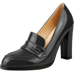 Elegant Black Patent Leather Women's Loafers